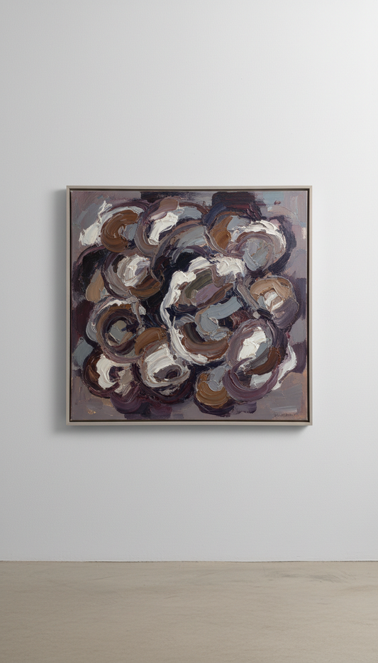 Deep Plum Gesture Oil Canvas